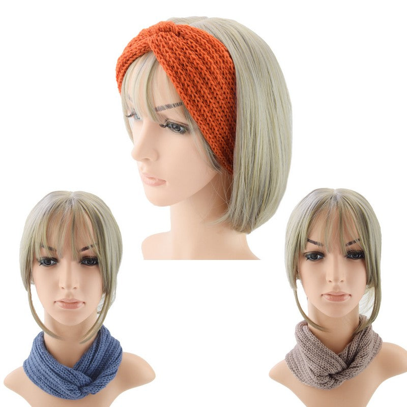 ヘアバンド ヘッドバンド ヘアアクセサリー ネックウォーマー ニット編み 2WAY 商品画像5