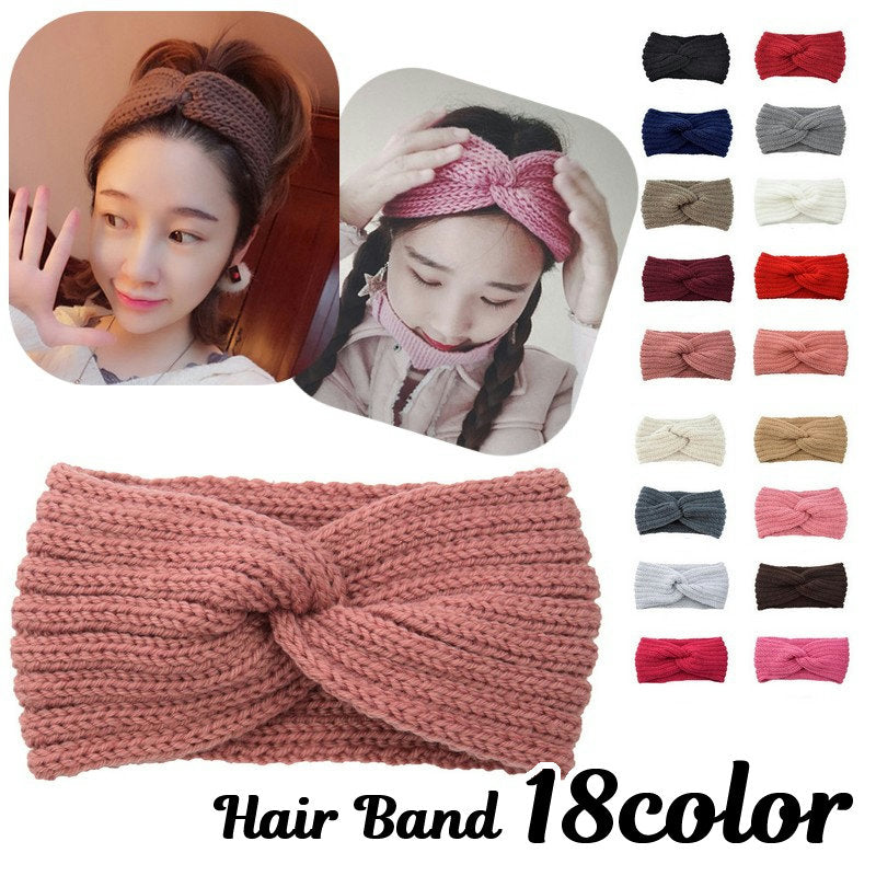 ヘアバンド ヘッドバンド ヘアアクセサリー ネックウォーマー ニット編み 2WAY 商品画像