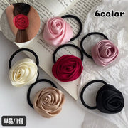ヘアゴム レディース ヘアアクセサリー フラワー 薔薇 バラ ローズ かわいい おしゃれ きれいめ 上品 大人女子 ヘアアレンジ フェミニン まとめ髪 髪飾り 髪留め お出かけ 女性用 婦人用