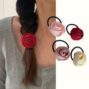 ヘアゴム レディース ヘアアクセサリー フラワー 薔薇 バラ ローズ かわいい おしゃれ きれいめ 上品 大人女子 ヘアアレンジ フェミニン まとめ髪 髪飾り 髪留め お出かけ 女性用 婦人用