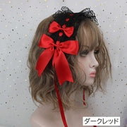 ヘッドドレス カチューシャ ロリータ ゴスロリ レディース レース リボン ヘアアクセサリー 幅広 髪飾り コスプレ コスチューム メイド お嬢様 萌え系 女性 お茶会 ハロウィン 仮装 イベント