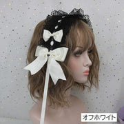ヘッドドレス カチューシャ ロリータ ゴスロリ レディース レース リボン ヘアアクセサリー 幅広 髪飾り コスプレ コスチューム メイド お嬢様 萌え系 女性 お茶会 ハロウィン 仮装 イベント