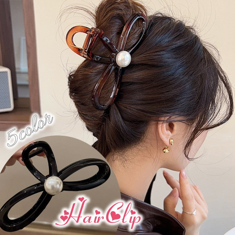 ヘアクリップ バンスクリップ ヘアアクセサリー レディース 女性 フェイクパール パール調 シンプル 髪留め まとめ髪 ヘアアレンジ お洒落 上品 大人可愛い ファッション小物