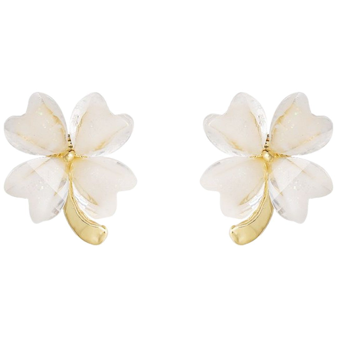 スタッドピアス キャッチピアス レディース アクセサリー 耳飾り 四つ葉 クローバー 可愛い おしゃれ 上品 女性用 婦人用 ギフト 記念日 誕生日 贈り物 プレゼント 外出 お出掛け パーティー 二次会 お呼ばれ ファッション小物