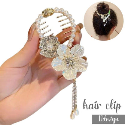ヘアクリップ ヘアアクセサリー レディース パール調 フラワー ローズ 商品画像