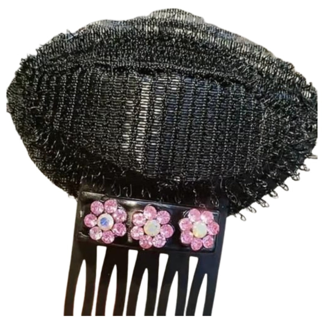 盛り髪ベース 盛り髪クッション ボリュームヘア ポンパドールクリップ ヘアコーム ヘアクリップ 固定スポンジ レディース 女性 ヘアアレンジ ラインストーン フラワー ヘアピン ヘアスポンジ 盛りヘア ふんわり ヘアアクセサリー 便利