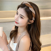 カチューシャ レディース 女性 ヘアアクセサリー ファッション雑貨 ツイスト ターバン風 無地 チェック 千鳥格子 ブラウン ブラック オフホワイト かわいい キュート シンプル カジュアル おしゃれ