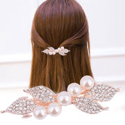 バレッタ ヘアクリップ ヘアアクセサリー レディース ラインストーン フェイクパール 髪留め 髪飾り まとめ髪 ヘアアレンジ エレガント 上品 フェミニン 大人女子 パーティー お呼ばれ 結婚式 女性 婦人