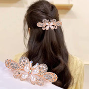 バレッタ ヘアクリップ ヘアアクセサリー レディース ラインストーン フェイクパール 髪留め 髪飾り まとめ髪 ヘアアレンジ エレガント 上品 フェミニン 大人女子 パーティー お呼ばれ 結婚式 女性 婦人