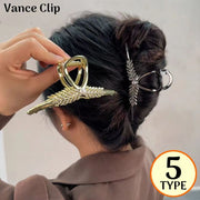 バンスクリップ ヘアクリップ レディース ヘアアクセサリー 髪留め 髪飾り 麦の穂 ラインストーン パール風 大きめ まとめ髪