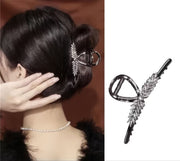 バンスクリップ ヘアクリップ レディース ヘアアクセサリー 髪留め 髪飾り 麦の穂 ラインストーン パール風 大きめ まとめ髪