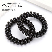レディース用ヘアゴム 10個セット 女性用 キッズ 子ども用 髪ゴム 髪留め スポーツ ジム 防水 スプリング型