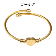 バングル ブレスレット レディース 女性 アクセサリー ケーブル風 ツイスト ハート ゴールドカラー シルバーカラー エレガント 上品 きれいめ 大人可愛い ファッション小物 プレゼント ギフト 贈り物