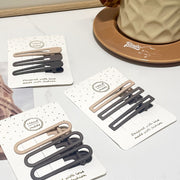 ヘアクリップ 髪留め 3色セット 3個セット ディース 女性 ヘアアクセサリー ファッション雑貨 楕円形 長方形 ドロップ型 雫型 無地 ベージュ ブラウン ダークブラウン シンプル カジュアル フェミニン 可愛い キュート おしゃれ