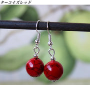 ピアス フックピアス レディース 女性 アクセサリー ターコイズ 天然石風 シンプル お洒落 おしゃれ かわいい 普段使い デイリー お出かけ 耳飾り ギフト プレゼント 婦人用