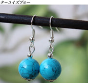 ピアス フックピアス レディース 女性 アクセサリー ターコイズ 天然石風 シンプル お洒落 おしゃれ かわいい 普段使い デイリー お出かけ 耳飾り ギフト プレゼント 婦人用