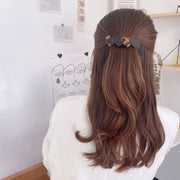 バレッタ ヘアアクセサリー レディース べっ甲柄 ハート ポニー 大人可愛い キュート 落ち着いたカラー 髪留め 髪飾り まとめ髪 ハーフアップ ヘアアレンジ かわいい おしゃれ 普段使い 女性 ギフト プレゼント 女の子 ガール 高見え 会社 OL ネイビー 紺 イエロー 黄 グリーン 緑