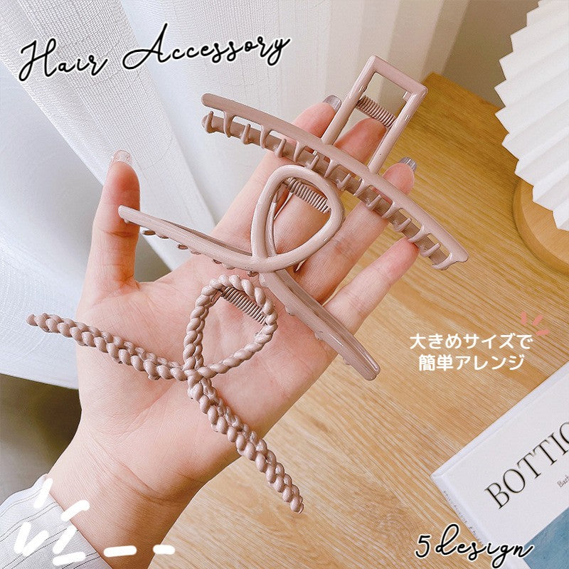 ヘアクリップ バンスクリップ ヘアアクセサリー レディース 無地 メタル シンプル クロス スクエア 大きめ 存在感 かわいい ハーフアップ  髪留め ヘアアレンジ 髪飾り 普段使い カジュアル お出かけ おしゃれ 女性 女の子 ピンク OL 会社 通勤 オフィス