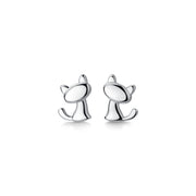 ピアス スタッドピアス バックキャッチピアス レディース 女性 アクセサリー 猫 ねこ ネコ シルバーカラー シンプル かわいい 小さい