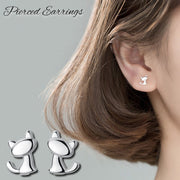 ピアス スタッドピアス バックキャッチピアス レディース 女性 アクセサリー 猫 ねこ ネコ シルバーカラー シンプル かわいい 小さい