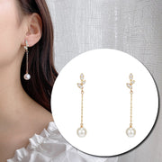 スタッドピアス アクセサリー レディース 女性用 ファッション小物 チェーン フェイクパール ラインストーン リーフ 葉 揺れる ゆらゆら おしゃれ かわいい エレガント 上品 プレゼント ギフト 誕生日 記念日 デイリー お出かけ