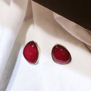 スタッドピアス キャッチピアス レディース アクセサリー 耳飾り ラインストーン 大きめ 赤 シンプル おしゃれ 女性用 婦人用 普段使い 記念日 誕生日 贈り物 プレゼント ギフト ファッション小物
