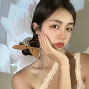 シュシュ ヘアゴム ヘアアクセサリー レディース 女性 婦人 チェック リボン 格子柄 髪飾り まとめ髪 髪留め おしゃれ かわいい ヘアアレンジ 大人可愛い カジュアル デイリー ガーリー キュート