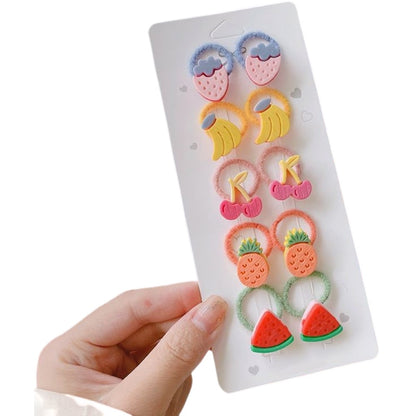 ヘアゴム 10本セット 髪ゴム ヘアアクセサリー キッズ ベビー I【フルーツ】 バリエーション画像