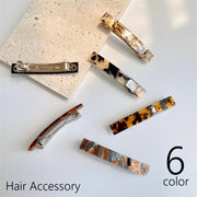 バレッタ ヘアクリップ 髪飾り 髪留め 女性 レディース ヘアアクセサリー ファッション小物 ヘアアレンジ マーブルカラー ヘアピン おしゃれ かわいい 上品 シンプル きれいめ お出かけ ギフト プレゼント パーティ お呼ばれ 茶 黒 琥珀色 ヒョウ柄