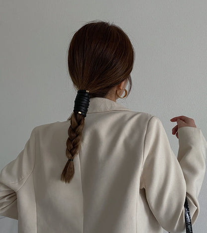 ワイヤーポニー レディース ぐるぐる 巻き付け ヘアアクセサリー レザー調 商品画像3