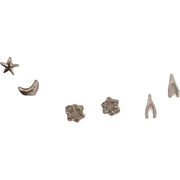 スタッドピアス 3ペアセット アクセサリー レディース 女性用 ファッション小物 小ぶり 小さめ ハート スター 星 リーフ 花 蝶 バタフライ 月 シンプル かわいい おしゃれ プレゼント ギフト 誕生日 記念日 デイリー 普段使い 通勤 通学 オフィスファッション