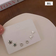 スタッドピアス 3ペアセット アクセサリー レディース 女性用 ファッション小物 小ぶり 小さめ ハート スター 星 リーフ 花 蝶 バタフライ 月 シンプル かわいい おしゃれ プレゼント ギフト 誕生日 記念日 デイリー 普段使い 通勤 通学 オフィスファッション