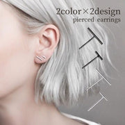 ピアス 両耳用 スタッドピアス アクセサリー レディース 女性 メンズ 男性 T字 シンプル おしゃれ かわいい カジュアル ファッション雑貨 ギフト プレゼント 贈り物