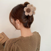 バンスクリップ ヘアクリップ レディース ヘアアクセサリー 髪留め 髪飾り 花 フラワー ふわふわ もこもこ 大きめ まとめ髪