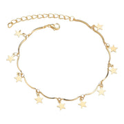 アンクレット レディース 女性 アクセサリー チェーン 星 スター ゴールドカラー シルバーカラー 華奢 細身 カジュアル おしゃれ シンプル 普段使い ファッション小物 贈り物 ギフト プレゼント