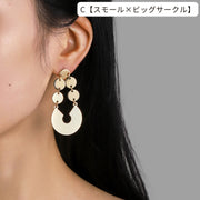 スタッドピアス ビッグモチーフ レディース アクセサリー ゴールドカラー 大きめ 大ぶり 大きい 揺れる メタル 大人 アクセント 金属 ゴールドカラー 存在感 プレートピアス サークル 半円 幾何学 ジオメ 耳飾り 長い 長め