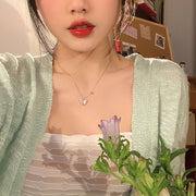 ネックレス ペンダント レディース アクセサリー チェーン チャーム 蝶 バタフライ 華奢 可愛い 上品 ラインストーン ビジュー