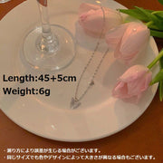 ネックレス ペンダント レディース アクセサリー チェーン チャーム 蝶 バタフライ 華奢 可愛い 上品 ラインストーン ビジュー