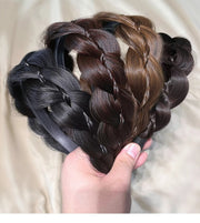 カチューシャ レディース ヘアアクセサリー 髪飾り 三つ編み 編み込み ツイスト つけ毛 ウィッグ エクステ 自然 ヘアアレンジ