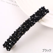 バレッタ 単品 ヘアクリップ レディース 女性 婦人 髪飾り ヘアアクセサリー ラインストーン キラキラ 髪留め まとめ髪 ヘアアレンジ ビーズ かわいい キュート おしゃれ シンプル 華奢 プレゼント 黒 金色 灰 白 紫 ネイビー ピンク