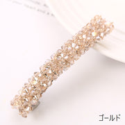 バレッタ 単品 ヘアクリップ レディース 女性 婦人 髪飾り ヘアアクセサリー ラインストーン キラキラ 髪留め まとめ髪 ヘアアレンジ ビーズ かわいい キュート おしゃれ シンプル 華奢 プレゼント 黒 金色 灰 白 紫 ネイビー ピンク