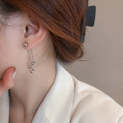 バックキャッチピアス スタッドピアス レディース アクセサリー 耳飾り 丸 球体 チェーン 揺れる おしゃれ 女性用 婦人用 服飾小物 プレゼント 贈り物 ギフト 記念日 誕生日