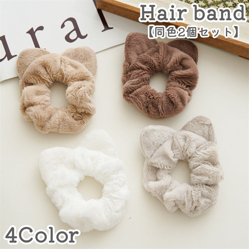 ヘアバンド ヘアーバンド 同色2個セット 猫耳付き ネコ耳付き ヘッドバンド 商品画像