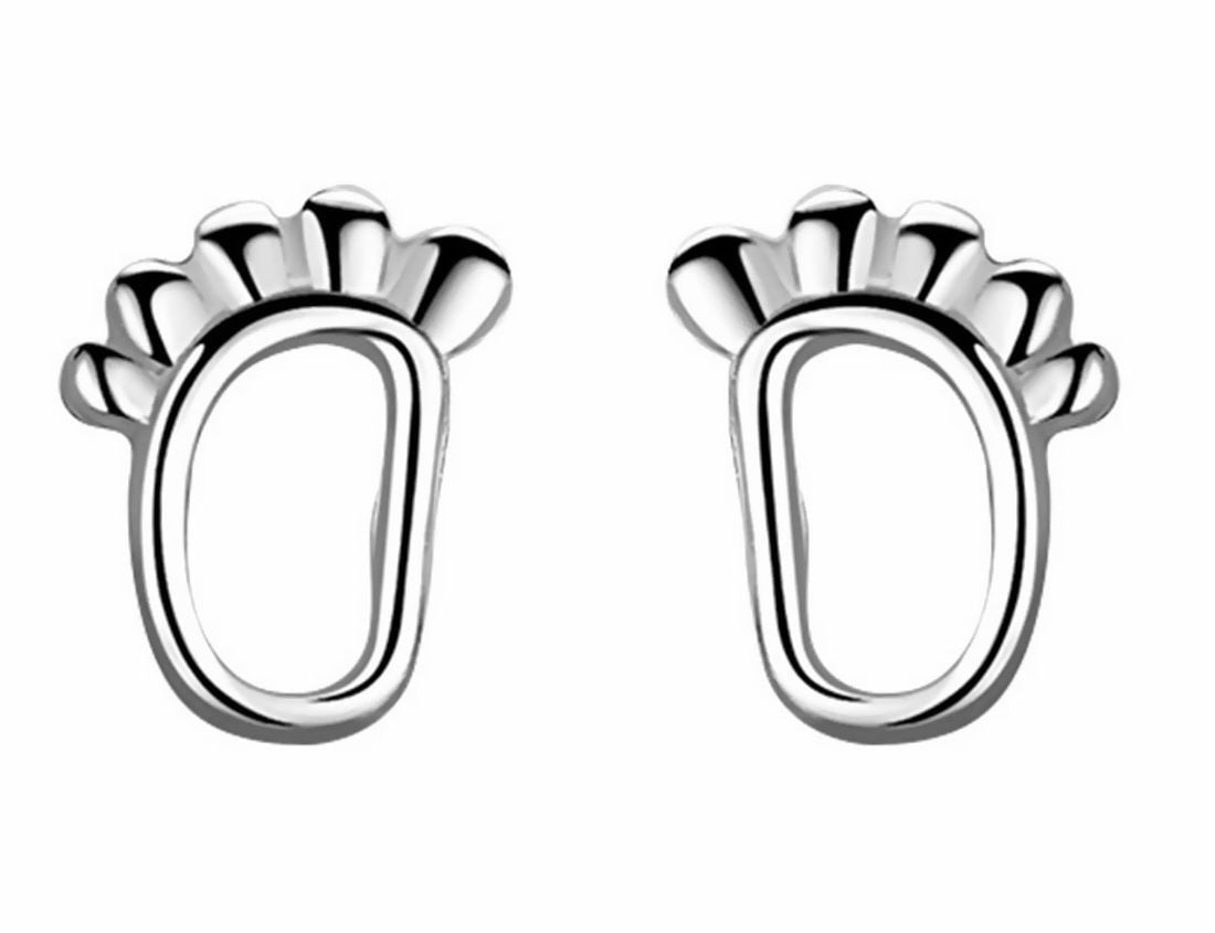スタッドピアス レディース 女性 アクセサリー ファッション雑貨 足跡 小さめ シルバーカラー シンプル かわいい キュート 珍しい 特徴的 プレゼント ギフト