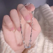 ブレスレット レディース 女性 アクセサリー ファッション雑貨 チェーン リボン お花 フラワー アジャスター付き ラインストーン シルバーカラー ピンク ブルー フェミニン ガーリー かわいい キュート おしゃれ キラキラ プレゼント ギフト