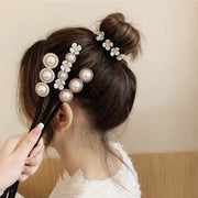 シニヨンワイヤー お団子メーカー ヘアアクセサリー レディース 花 フラワー フェイクパール お団子ヘア 髪留め 髪飾り まとめ髪 可愛い おしゃれ ヘアアレンジ くるくる 巻き付ける ファッション小物 女性用