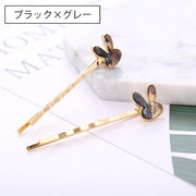 ヘアピン アメピン 2本セット レディース ヘアアクセサリー うさぎ ウサギ ラビット おしゃれ かわいい マーブル 髪留め 髪飾り ヘアアレンジ 前髪留め 横髪留め 大人可愛い べっ甲風 ガーリー カジュアル デイリー 普段使い 女性用 婦人用
