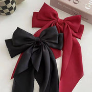 バレッタ ヘアアクセサリー レディース 髪留め 髪飾り まとめ髪 ヘアアレンジ リボン サテン調 フェミニン かわいい オフィス 通勤 通学 大人女子 女性用