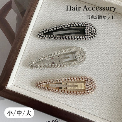 ヘアピン 2個セット パッチン留め レディース 女性 ヘアアクセサリー 商品画像