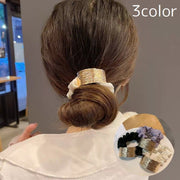 シュシュ レディース 女性 ヘアアクセサリー ヘアゴム まとめ髪 髪飾り 髪留め スクエア 飾り 上品 かわいい おしゃれ